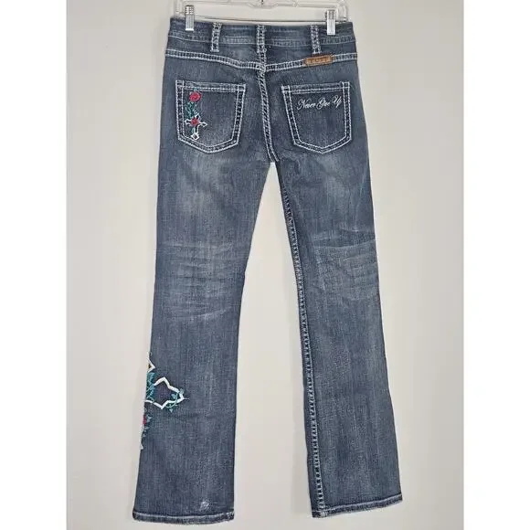 Cowgirl Tuff Vintage Cross Western Embroidered Jeans 27 - Picture 3 of 16